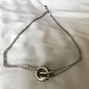 Brighton necklace with garnet stones.